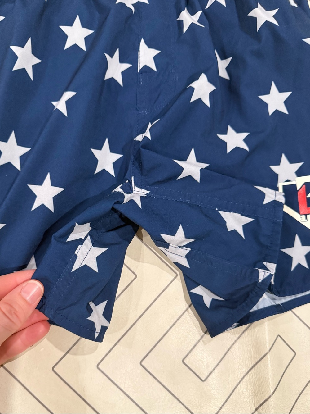 Baseball Lifestyle 101 Navy Star Print Athletic Shorts - Picture 5 of 13